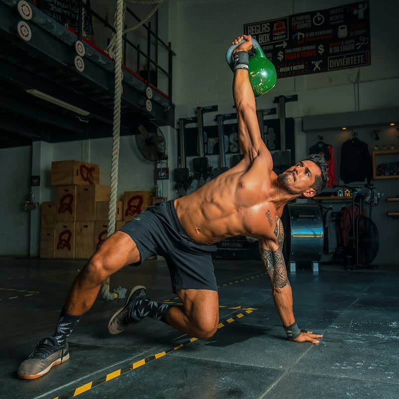 Image of a man working on his abs